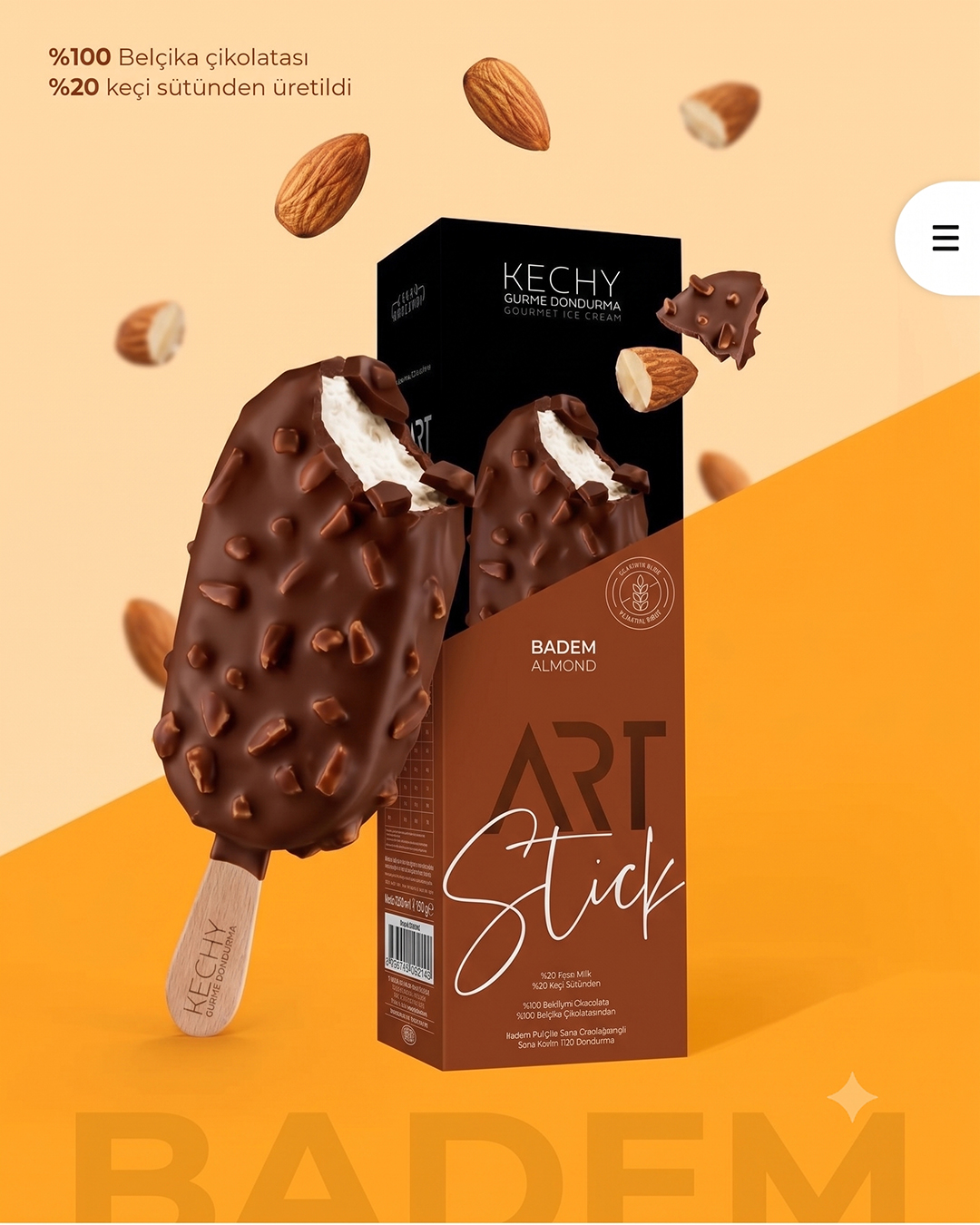 KECHY Art Stick Dondurma Badem