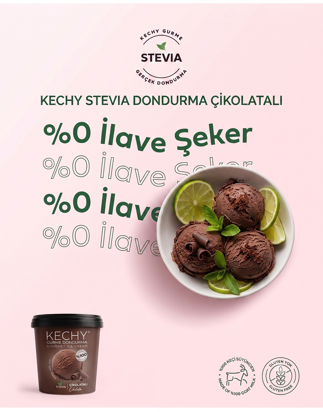 KECHY Stevia Dondurma Çikolatalı